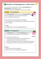 Vorschau - Arbeitsblätter - Übersicht: Standardsprache und Umgangssprache - inklusive Übungsblatt - Seite 1