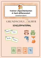 Vorschau - Mal- und Bastelvorlagen - Trainer-/Sportlerkarten für das Lesetandem - Deckblatt