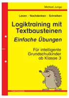 Vorschau - Arbeitsblätter - Lesen - nachdenken - schreiben - einfache Übungen zum Logiktraining - Deckblatt