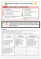 Vorschau - Arbeitsblätter - Sachliche und unsachliche Aussagen - Überblick und Übungen - Seite 1