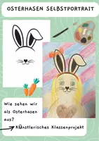 Vorschau - Mal- und Bastelvorlagen - Osterhasen Selbstportrait - Kreatives Klassenprojekt! - Deckblatt