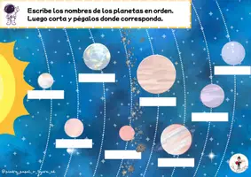 Vista previa - Hojas de trabajo - Planetas_ escribe corta y pega - página 1