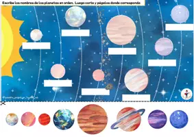 Vista previa - Hojas de trabajo - Planetas_ escribe corta y pega - página 3