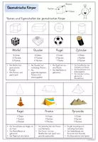Vorschau - Arbeitsblätter - Materialpaket - Geometrische Körper - Seite 3