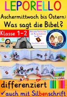 Vorschau - Arbeitsblätter - Die Bibel Aschermittwoch, Karwoche & Ostern Religion Klasse 1-2 Leporello - Deckblatt