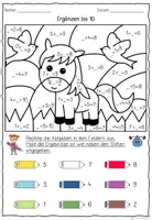 Vorschau - Arbeitsblätter - Rechnen & Malen – Ergänzen bis 10 🎨 Rechenmalblätter ZR 10 für spielerisches Mathelernen für Klasse 1 - Seite 2