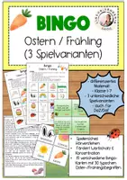 Vorschau - Spiele - Bingo Ostern Frühling DaZ DaF Grundschule Sek I - Deckblatt