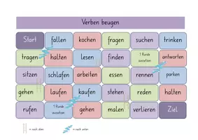 Vorschau - Spiele - Verben beugen Würfel-Spiel - Deckblatt