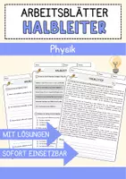 Vorschau - Arbeitsblätter - Halbleiter Physik Arbeitsblätter mit Lösungen Lesetext - Deckblatt