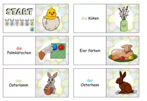 Vorschau - Arbeitsblätter - Domino plus Arbeitsblatt "Ostern" DaZ / DaF / Deutsch KBW - Seite 1