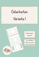 Vorschau - Mal- und Bastelvorlagen - 3D Osterkarte - Ostergeschenk Variante 1 - Deckblatt