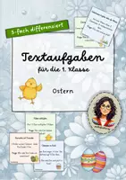 Vorschau - Aufgabenkarten - Textaufgaben I Ostern Kl. 1 >> 3-fach differenziert - Deckblatt
