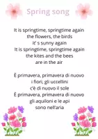 anteprima - Testo - Spring song - Canzone della primavera in inglese e italiano - Pagina 1