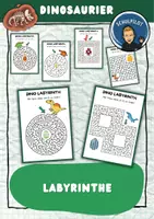 Vorschau - Arbeitsblätter - Dinosaurier: Labyrinthe für Grundschüler - Deckblatt