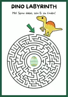Vorschau - Arbeitsblätter - Dinosaurier: Labyrinthe für Grundschüler - Seite 1