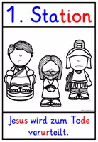 Vorschau - Arbeitsblätter - Kreuzweg Jesu Ausmalbilder Silbenschrift Religion Klasse 1 - Seite 2