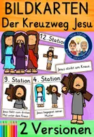 Vorschau - Fördermaterial/Inklusion - Kreuzweg Jesu Bildkarten / Tafelmaterial Religion - Deckblatt