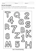 Vorschau - Arbeitsblätter - Zahlen und Buchstaben unterscheiden - Vorschule/1.Klasse - Seite 1