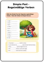 Vorschau - Arbeitsblätter - Simple Past - Regelmäßige Verben - Übung - Deckblatt