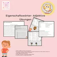 Vorschau - Arbeitsblätter - Adjektive mit Übungen + Lösungblatt - Deckblatt