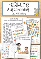 Vorschau - Anderer Materialtyp - Frühling Aufgabenheft (30 A4 Seiten) - Deckblatt