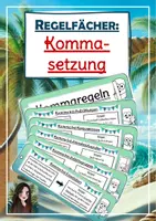 Vorschau - Merkblätter - Regelfächer: Kommasetzung (Fächer für die Kommaregeln) - Deckblatt