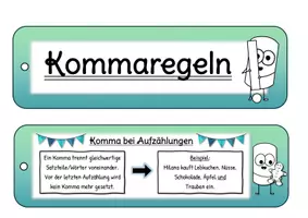 Vorschau - Merkblätter - Regelfächer: Kommasetzung (Fächer für die Kommaregeln) - Seite 1