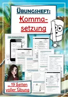 Vorschau - Arbeitsblätter - Stationenlernen: Komma/ Übungsheft: Kommasetzung / Selbstlernheft: Kommaregeln (abwechslungsreiche Übungsaufgaben, auch als Lerntheke einsetzbar) - Deckblatt