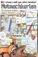 Vorschau - Arbeitsblätter - Die @Mutmachkarten 🦊 schwarz-weiß / selbst gestalten 26 Mutmacher - Deckblatt