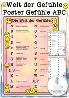 Vorschau - Arbeitsblätter - Gefühle Poster Alphabet - ABC zur Übersicht - Deckblatt