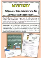 Vorschau - Stundenentwürfe - Mystery - Folgen der Industrialisierung für Arbeiter und Gesellschaft - Deckblatt