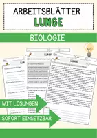 Vorschau - Arbeitsblätter - Lunge Biologie Arbeitsblätter mit Lösungen Lesetext - Deckblatt