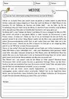Vorschau - Arbeitsblätter - Meiose Biologie Arbeitsblätter mit Lösungen Lesetext - Seite 1