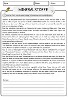 Vorschau - Arbeitsblätter - Mineralstoffe Biologie Arbeitsblätter mit Lösungen Lesetext - Seite 1