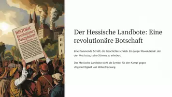 Vorschau - Fördermaterial/Inklusion - Präsentation: Der Hessische Landbote – Georg Büchner - Eine revolutionäre Botschaft als PDF und PowerPoint-Datei - Deckblatt