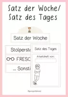 Vorschau - Poster - Satz der Woche/des Tages (Tafelmaterial, Visualisierung, Arbeitsheft) - Deckblatt