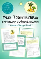 Vorschau - Arbeitsblätter - Mein Traumurlaub – Kreativer Ferien-Schreibanlass mit Urlaubs-Wortschatz (zum Schuljahresabschluss) - Deckblatt