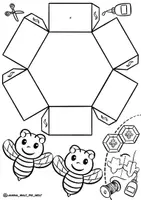 Vorschau - Spiele - Bastelvorlage Klassenprojekt "3D-Bienen-Waben" / Biene - Seite 1