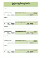 Vorschau - Stationenlernen - Wochenplan/Zweiwochenplan Vordruck Schülerblatt mit differenzierter Rückmeldung - Seite 2
