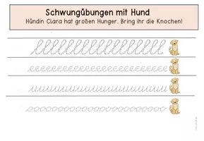 Vorschau - Arbeitsblätter - Schwungübungen Schulhund - Vorbereitung auf die Schreibschrift - Seite 2
