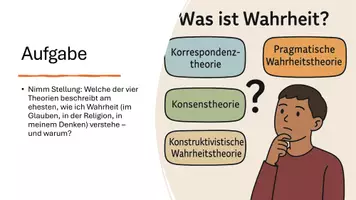 Vorschau - Arbeitsblätter - Was ist Wahrheit? - Religion Politik Philo - Vergleich 4 Theorien Konsens Korrespondenz usw - Deckblatt