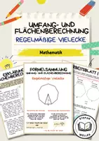 Vorschau - Arbeitsblätter - Umfang- und Flächenberechnung - Regelmäßige Vielecke - Kompakt - Deckblatt