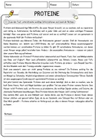Vorschau - Arbeitsblätter - Proteine Biologie Arbeitsblätter mit Lösungen Lesetext - Seite 1