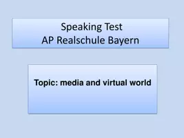 Vorschau - Unterrichtsreihen - Speaking test Abschlussprüfung media & virtual world - Seite 1