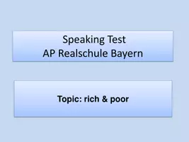 Vorschau - Unterrichtsreihen - Speaking test Abschlussprüfung rich and poor - Seite 1