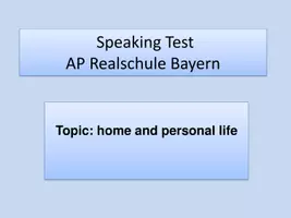 Vorschau - Unterrichtsreihen - Speaking test Abschlussprüfung - home and neighbourhood - Seite 1