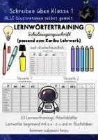 Vorschau - Arbeitsblätter - Lernwörtertraining Klasse 1 – Knickblatt in Schulausgangsschrift SAS (nach Karibu) Piloten - Deckblatt