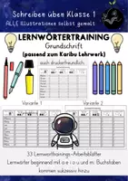 Vorschau - Arbeitsblätter - Lernwörtertraining Klasse 1 – Knickblatt in Grundschrift (nach Karibu) Piloten - Deckblatt