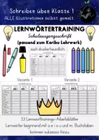 Vorschau - Arbeitsblätter - Lernwörtertraining Klasse 1 – Knickblatt in Schulausgangsschrift SAS (nach Karibu) - Deckblatt