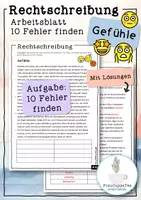 Vorschau - Arbeitsblätter - Paket Arbeitsblätter Rechtschreibung: 10 Fehler finden #1-20 (wachsendes Paket) - Seite 1